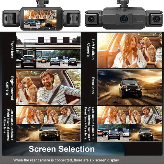 Dash Cam with Four Cameras and WiFi