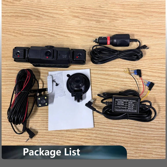Dash Cam with Four Cameras and WiFi