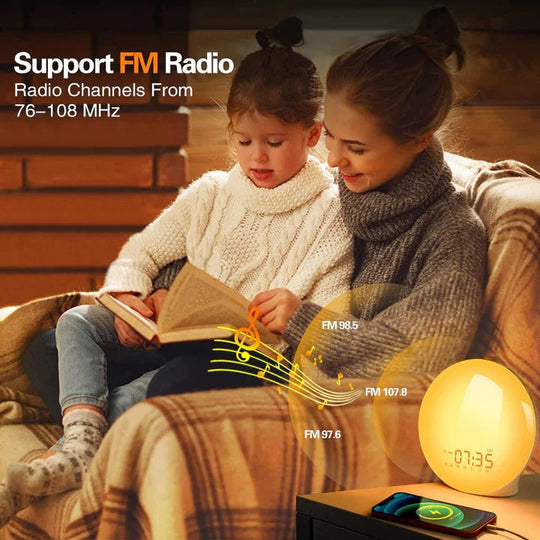 Alarm Clock with Adjustable Sound and Light Settings