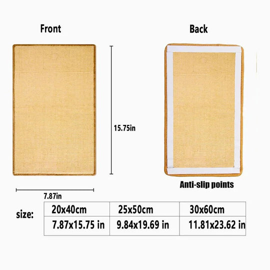 Cat Scratcher Mat with Sisal Material and Wall Mounting