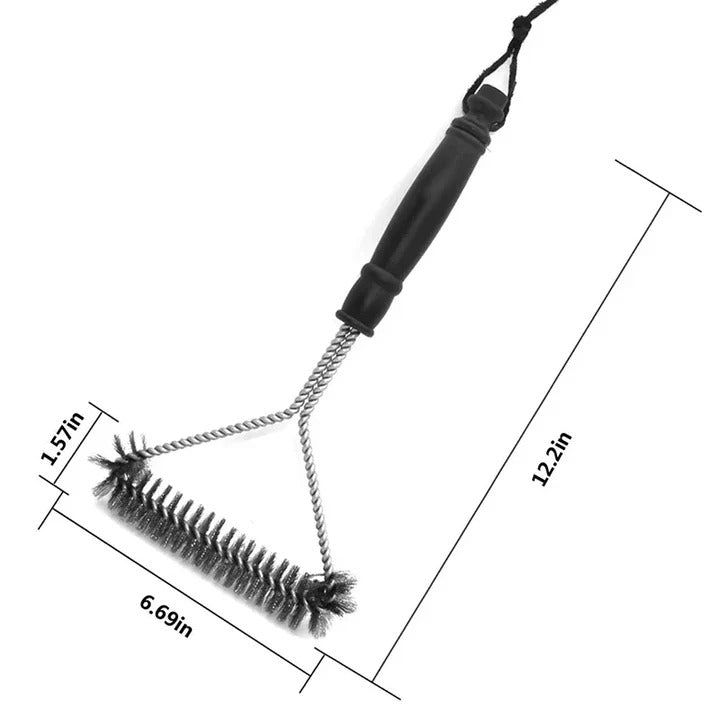 Grill Brush with Stainless Steel Bristles and Scraper