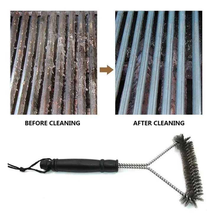 Grill Brush with Stainless Steel Bristles and Scraper