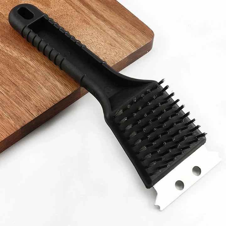 Grill Brush with Stainless Steel Bristles and Scraper