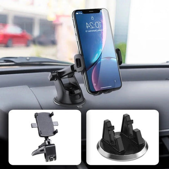 Car Phone Holder with Dashboard Mount and Adjustable Angle