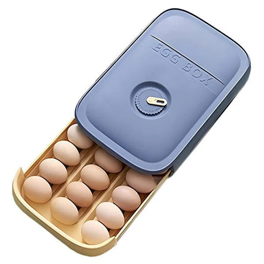 Egg Storage Container with Stackable Design and Lid