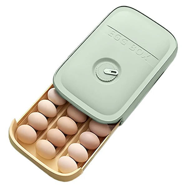 Egg Storage Container with Stackable Design and Lid
