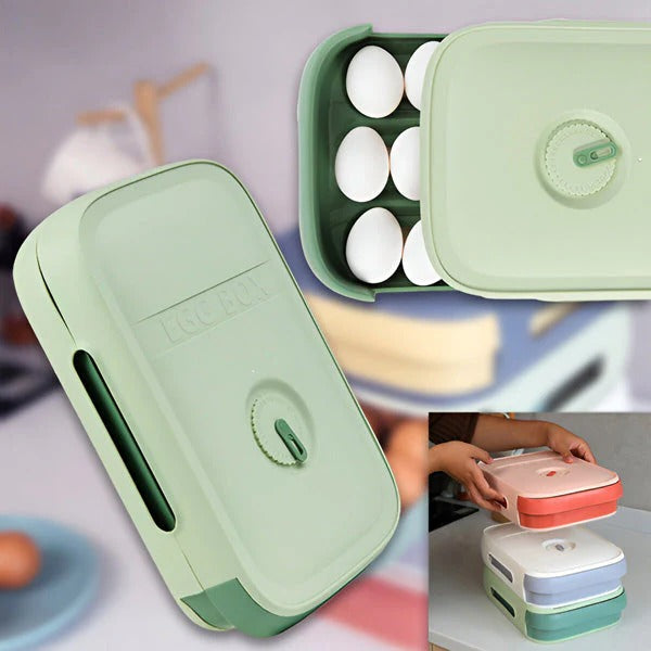 Egg Storage Container with Stackable Design and Lid