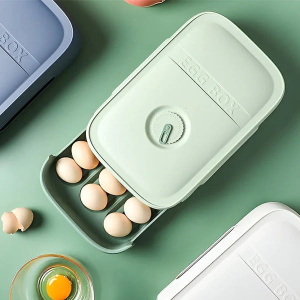 Egg Storage Container with Stackable Design and Lid
