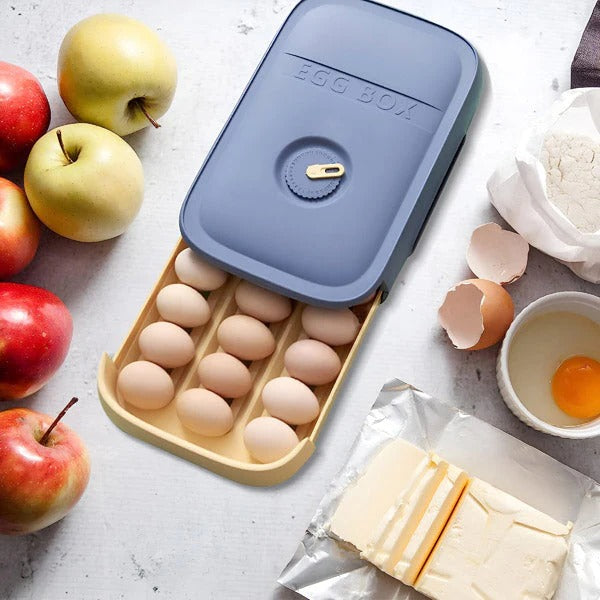 Egg Storage Container with Stackable Design and Lid