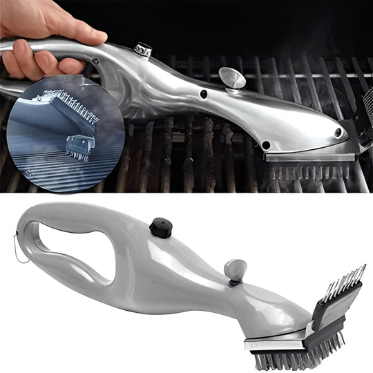 Grill Brush with Steam Cleaning and Scraper
