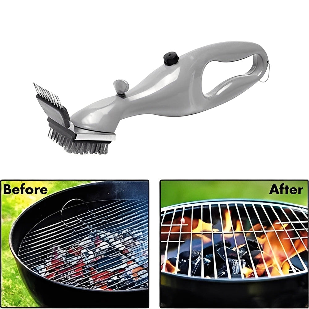 Grill Brush with Steam Cleaning and Scraper