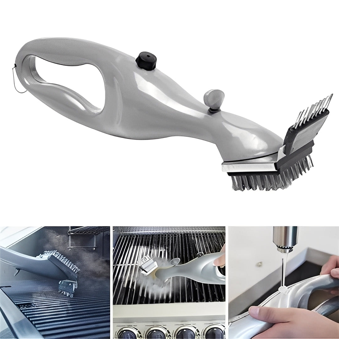 Grill Brush with Steam Cleaning and Scraper
