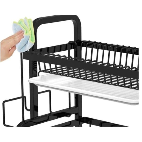 Dish Drying Rack with 3 Tiers and Adjustable Shelves