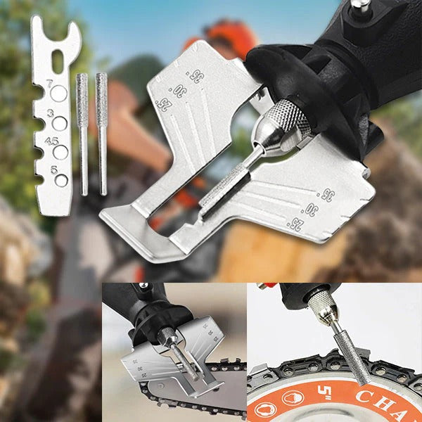 Chainsaw Sharpener with Portable Design and Angle Guide
