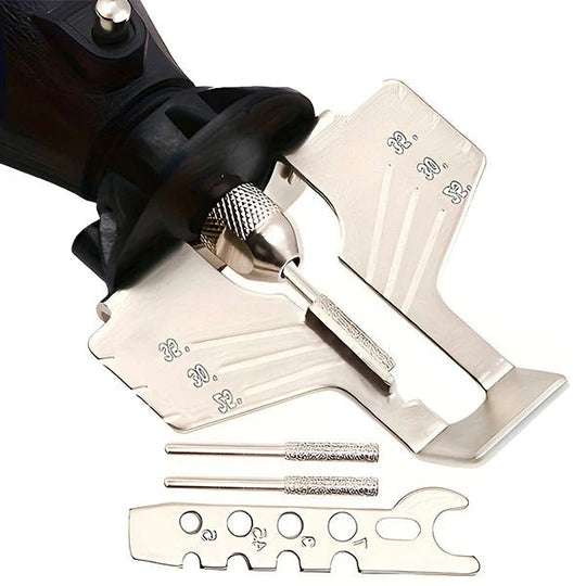 Chainsaw Sharpener with Portable Design and Angle Guide