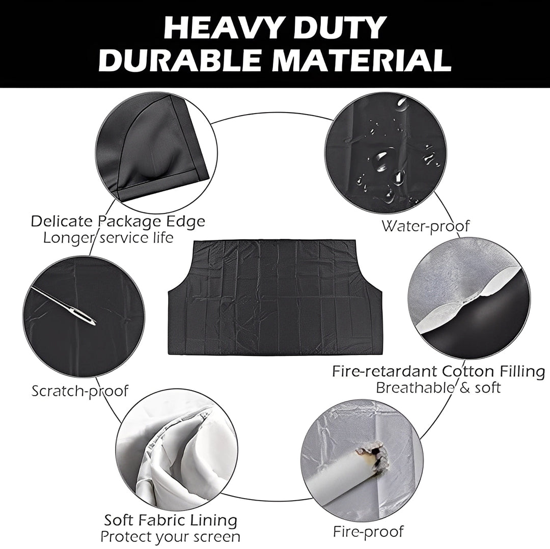 Windshield Cover with Magnetic Fasteners and Storage Pouch