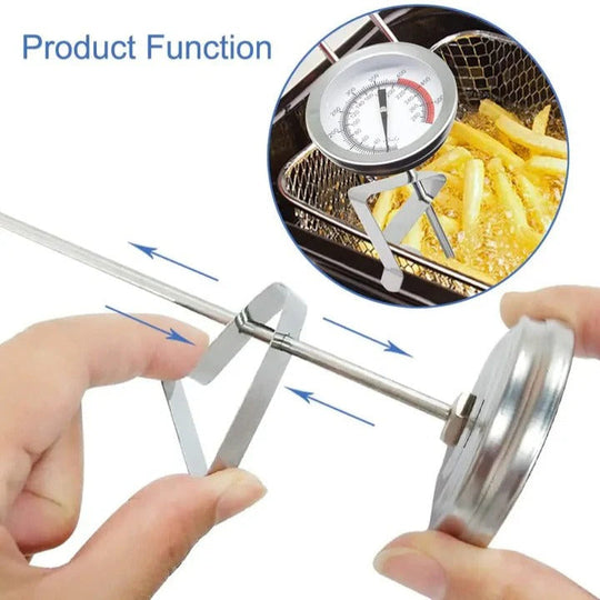 Frying Thermometer with 15-Inch Probe and Stainless Steel Design