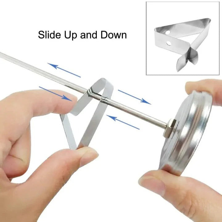 Frying Thermometer with 15-Inch Probe and Stainless Steel Design