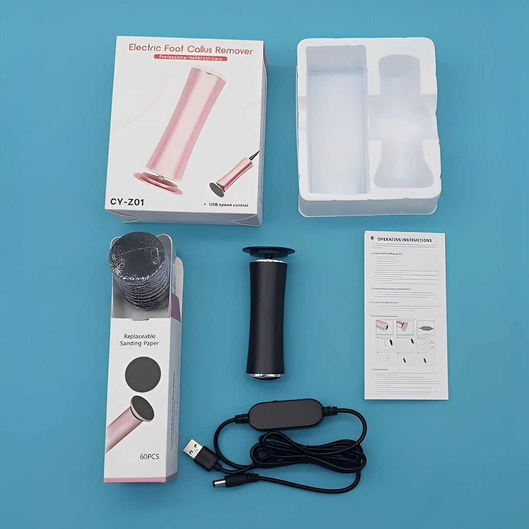 Electric Foot File with Rechargeable Battery and Sanding Discs