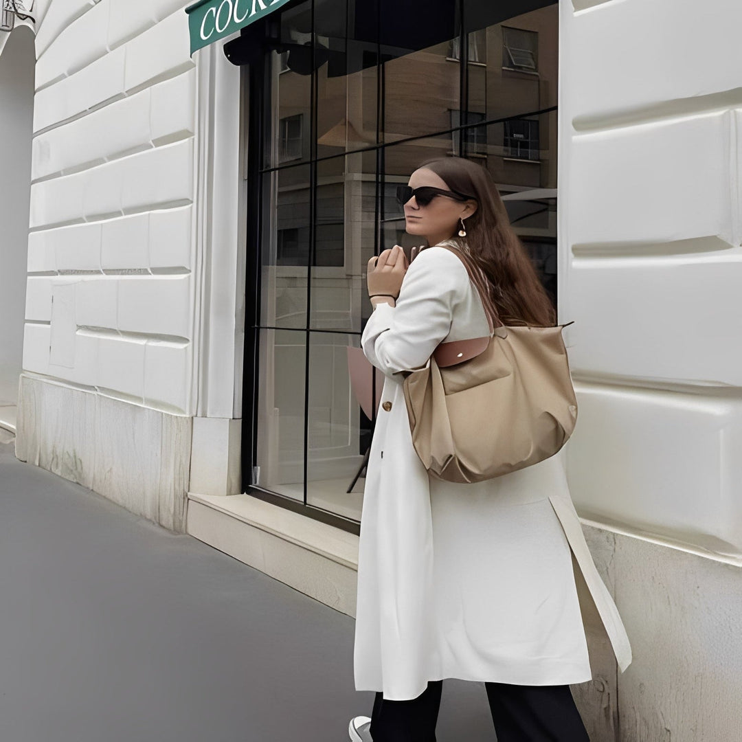 Handbag with Top Handle and Gold Hardware