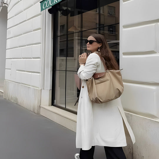 Handbag with Top Handle and Gold Hardware