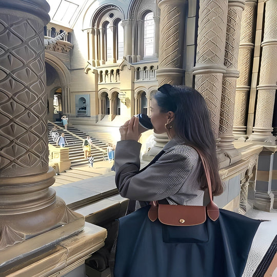 Handbag with Top Handle and Gold Hardware