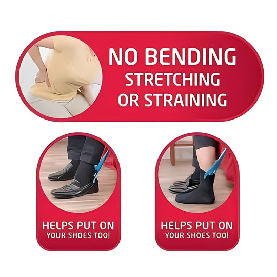 Compression Stocking Aid with Long Handle and Dressing Support