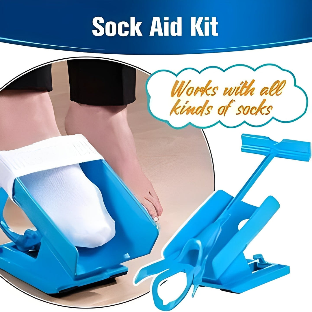 Compression Stocking Aid with Long Handle and Dressing Support