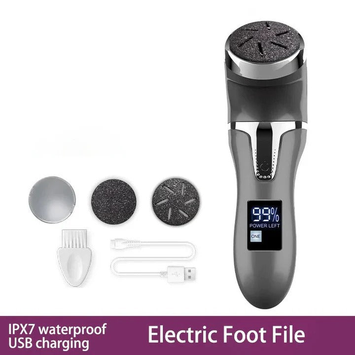 Electric Foot File with Rechargeable Battery and Rotating Head