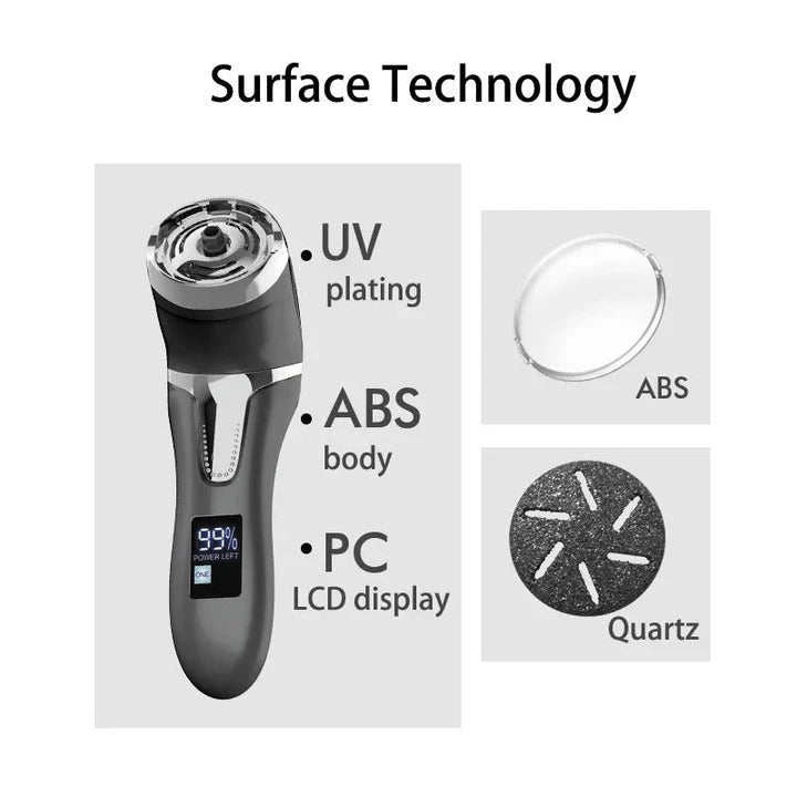 Electric Foot File with Rechargeable Battery and Rotating Head