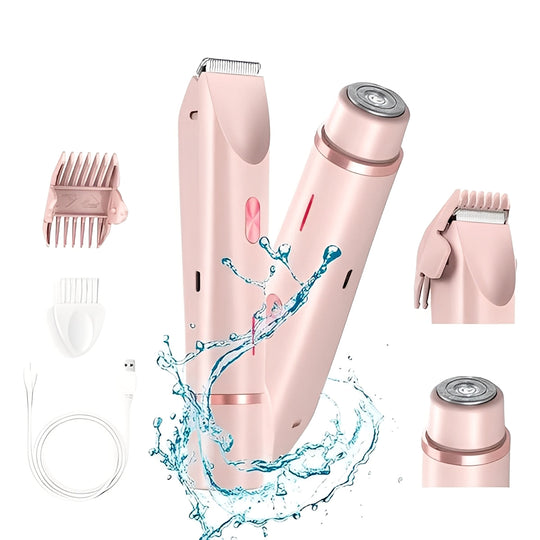 Women's Electric Shaver with Interchangeable Heads and Ergonomic Design