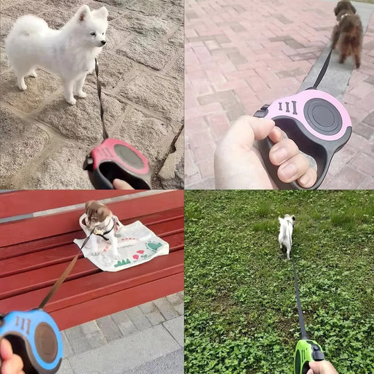 Dog Leash with Retractable Design and Durable Nylon