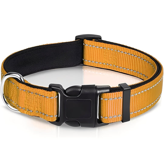 Dog Collar with Adjustable Fit and Clip Buckle
