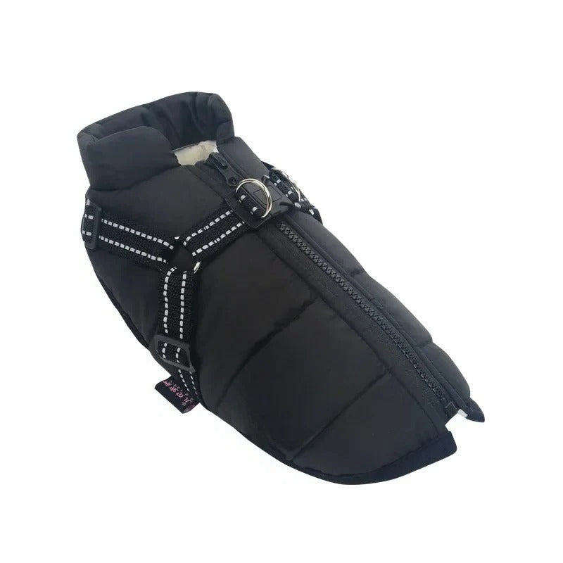 Dog Coat with Insulation and Built-In Harness