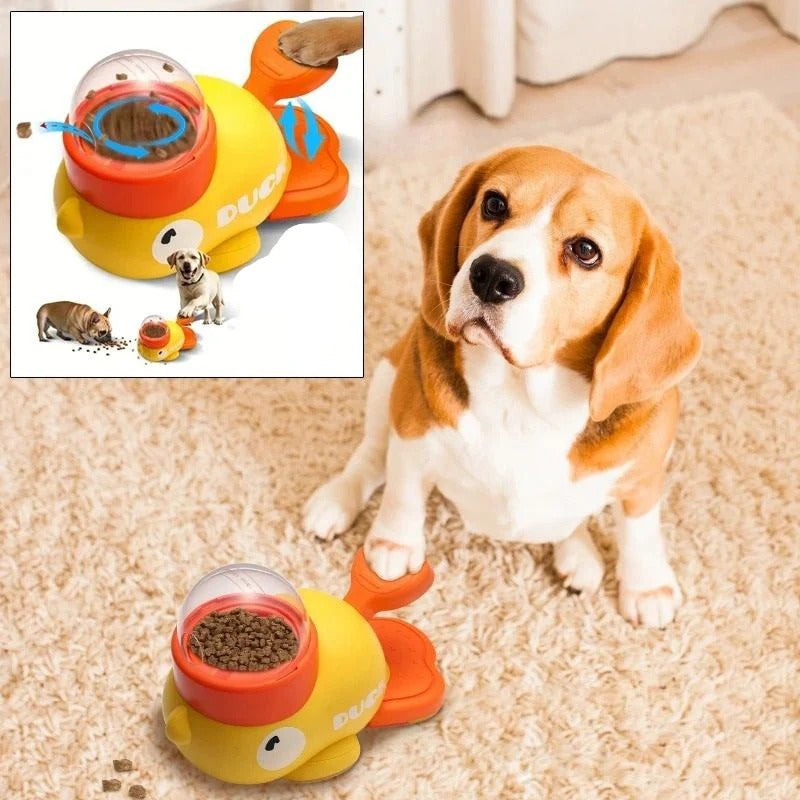 Dog Puzzle Feeder with Duck Shape and Interactive Design