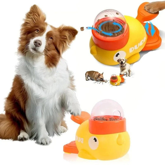 Dog Puzzle Feeder with Duck Shape and Interactive Design