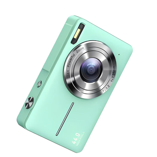 Digital Camera with Built-In Screen and Retro Design