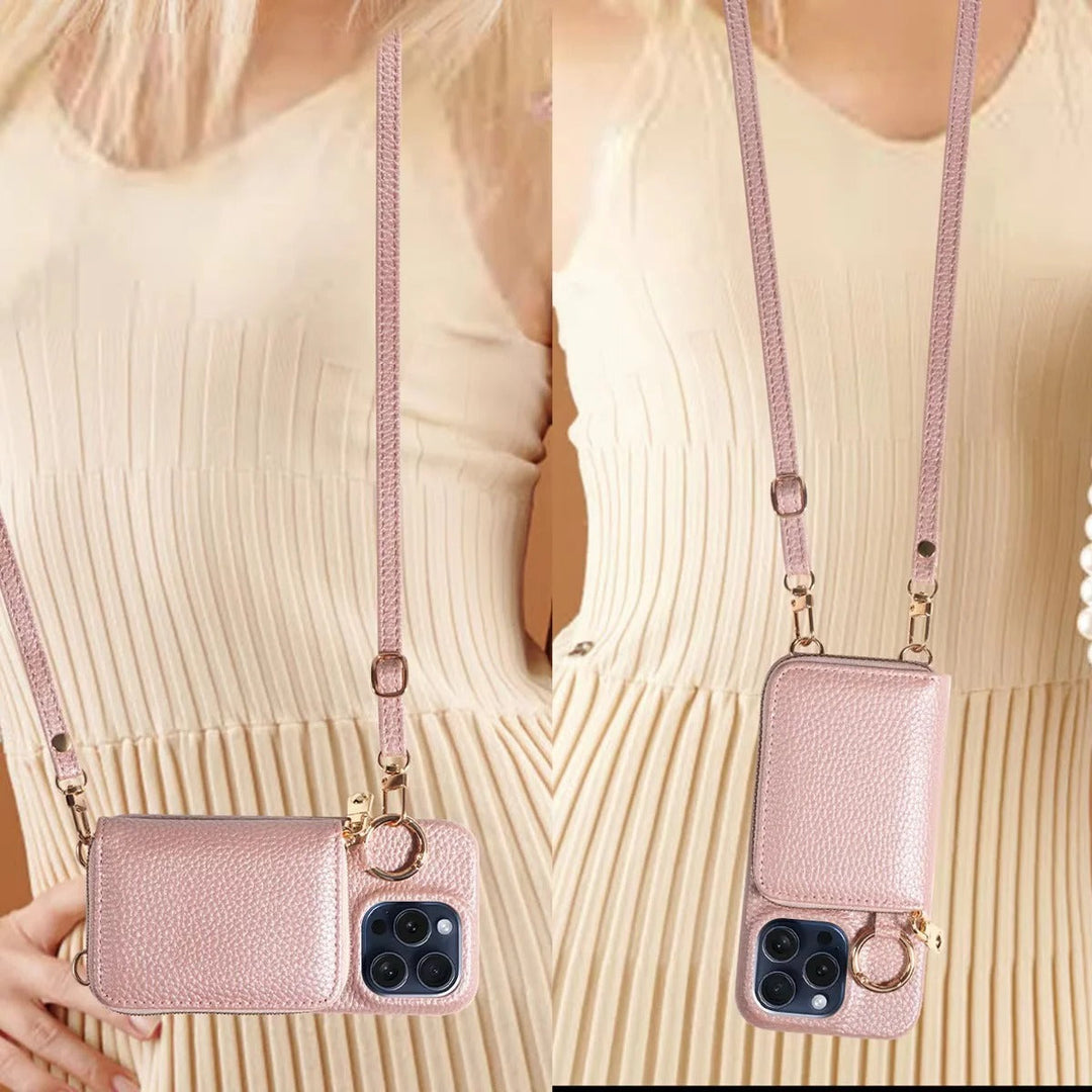 Wallet Case with Card Slots and Zipper Closure