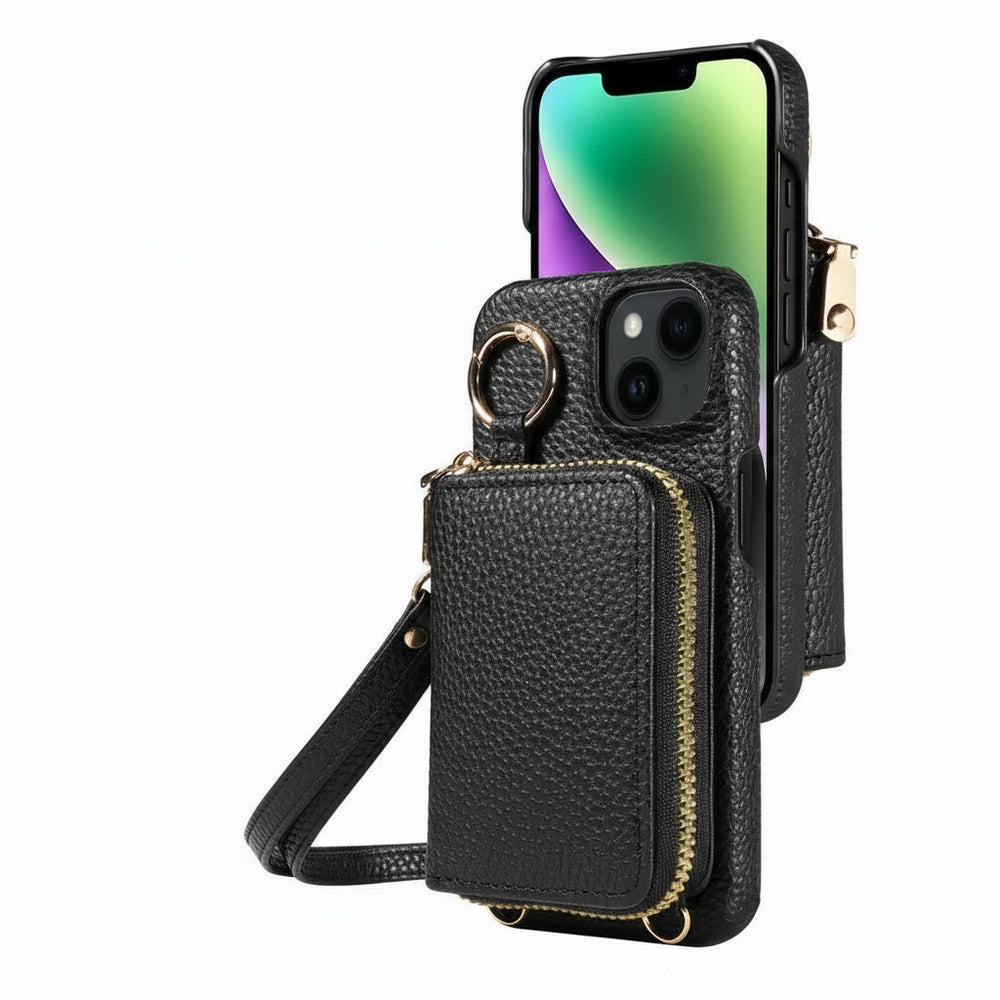 Wallet Case with Card Slots and Zipper Closure