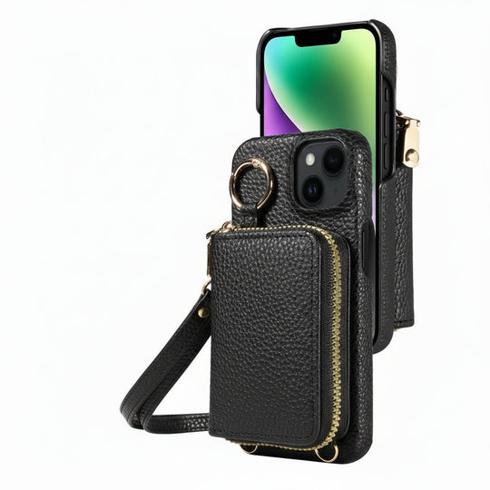 Wallet Case with Card Slots and Zipper Closure