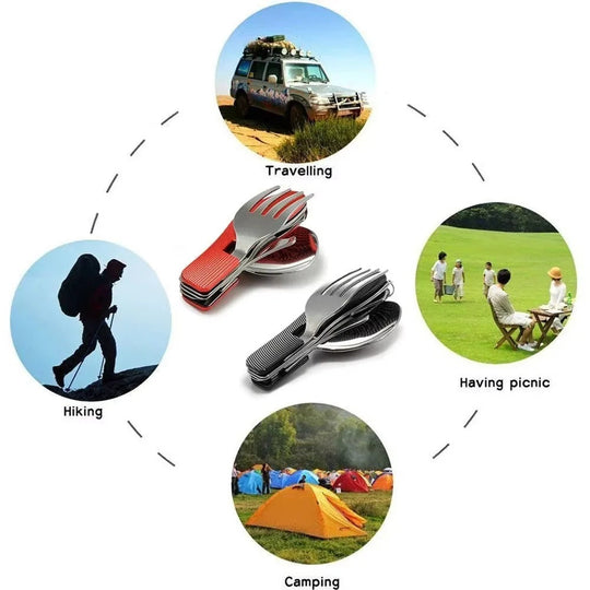 Camping Utensil Set with Fork and Spoon