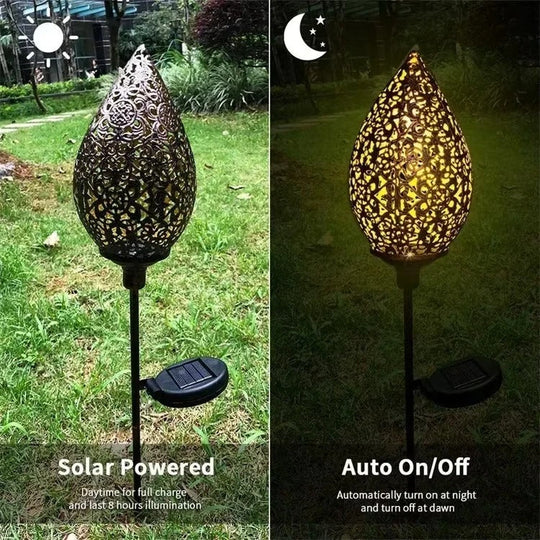 Garden Light with Solar Power and Water Drop Design