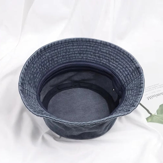 Denim Bucket Hat with Foldable Design and Cotton Comfort