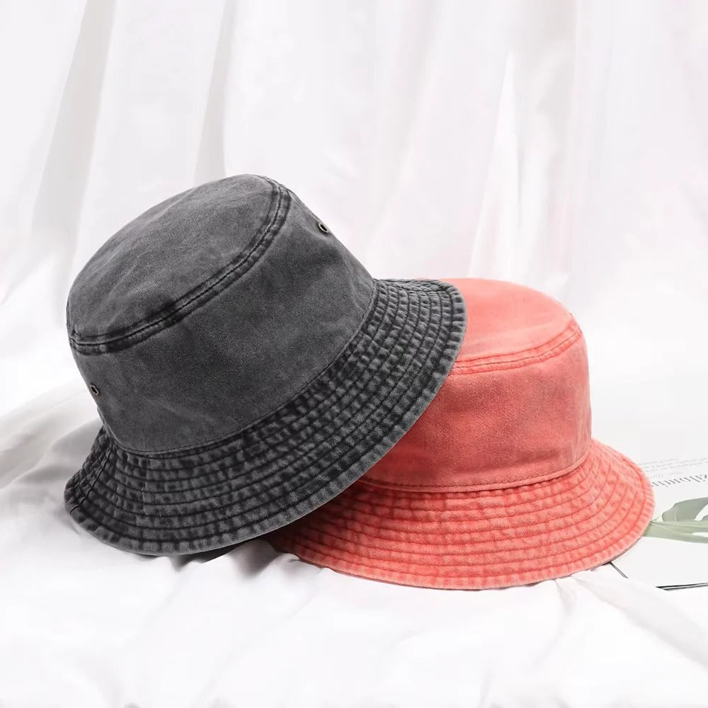 Denim Bucket Hat with Foldable Design and Cotton Comfort