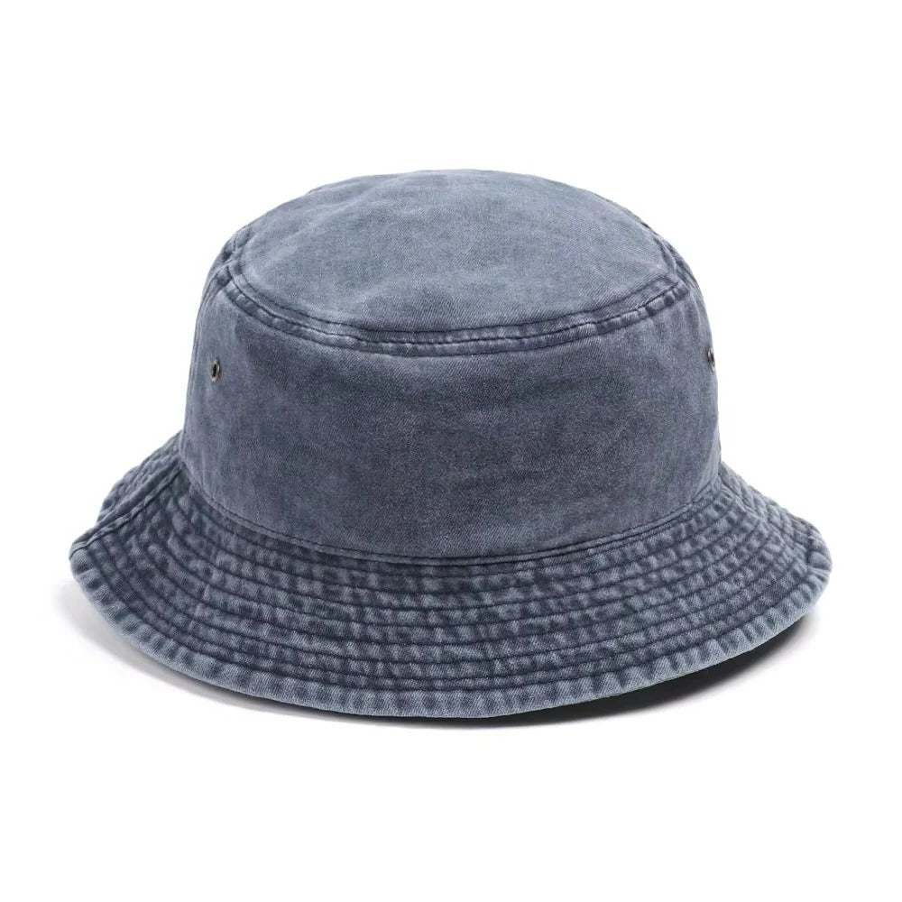 Denim Bucket Hat with Foldable Design and Cotton Comfort