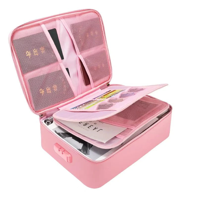 Document Organizer with Durable Handles and Secure Zippers