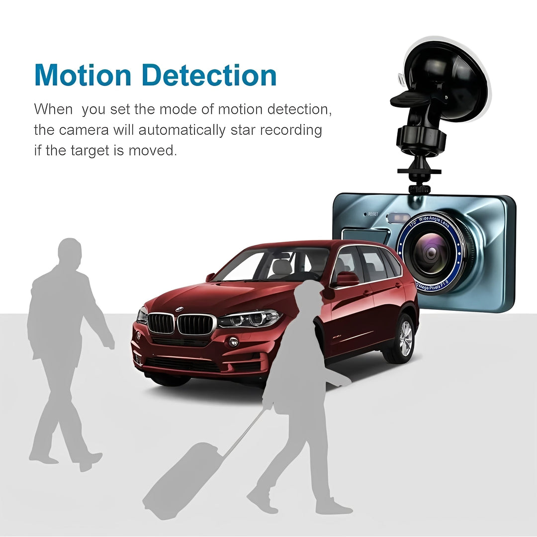 Dash Cam with Dual Lenses and 4-Inch Display