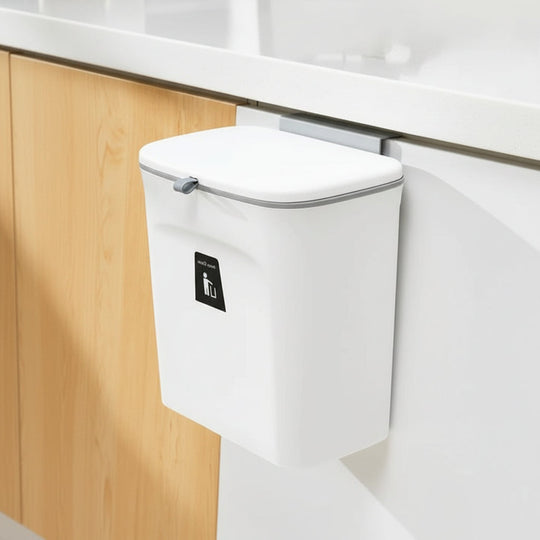 Compost Bin with Over-Door Hook and Adhesive Mounting