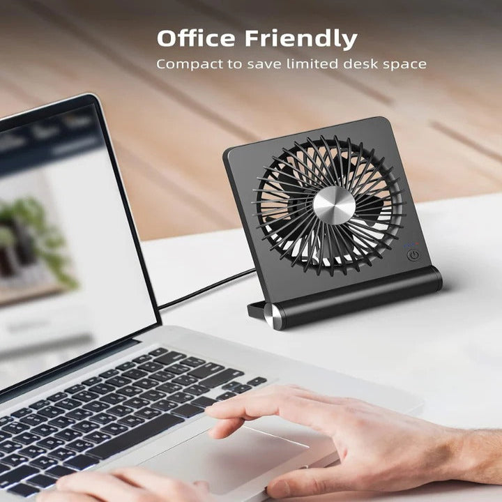 Desk Fan with USB Power and Adjustable Angle