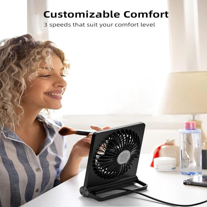 Desk Fan with USB Power and Adjustable Angle